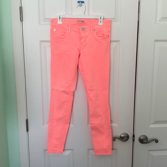 NWOT Neon Orange Skinny Jean - Picture 2 of 4
